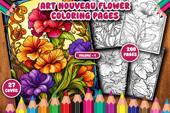200 Art Nouveau Flower Coloring Page V-1: A Comprehensive Overview