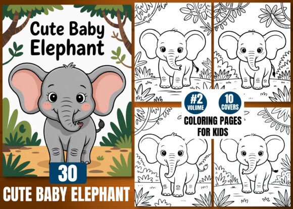 30 Cute Baby Elephant Coloring Pages Vol 2
