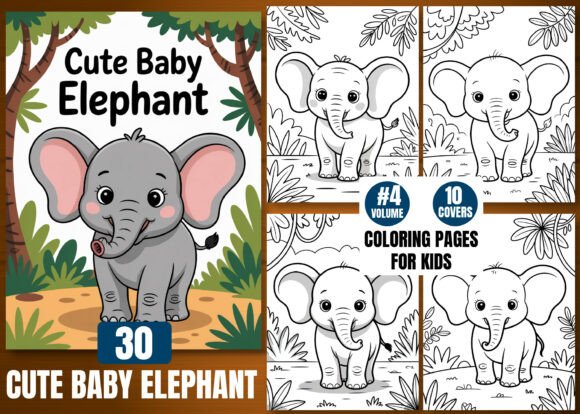 30 Cute Baby Elephant Coloring Pages Vol 4