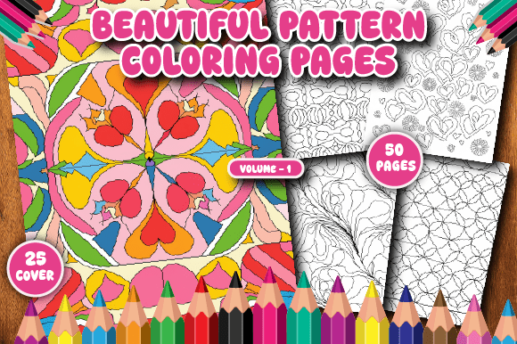 50 Beautiful Pattern Coloring Pages V-1: A Creative Resource for All Ages