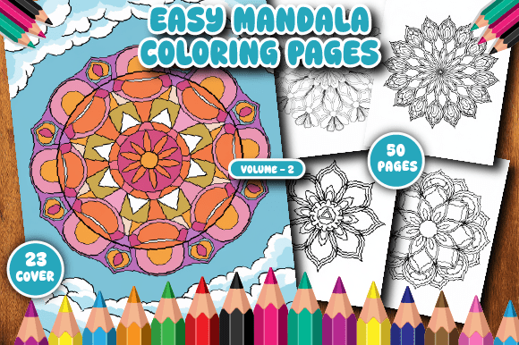50 Easy Mandala Coloring Pages for a V-2