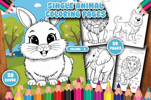 50 Single Animal Coloring Pages for V-3: A Creative Resource for Professionals and Enthusiasts