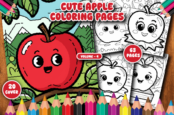 63 Cute Apple Coloring Pages for Kid V-4: A Fun and Educational Resource