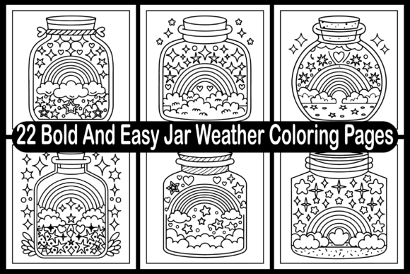 Bold and Easy Jar Weather Coloring Pages for Adults