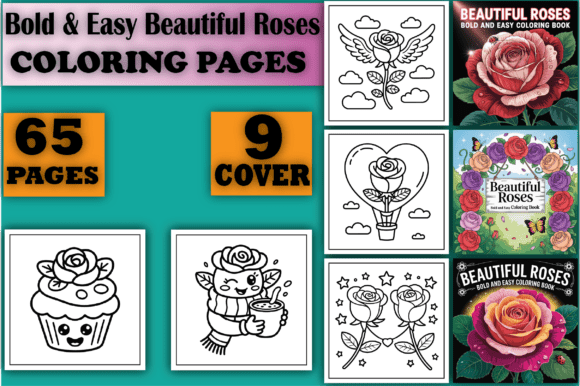 Bold Easy Beautiful Rose Coloring Book