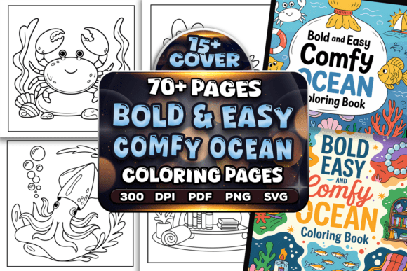 Bold Easy Comfy Ocean Coloring Page: A Digital Escape to Mindful Creativity