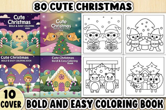 Bold Easy Cute Christmas Coloring Page: A Creative Escape for Kids and Adults Alike