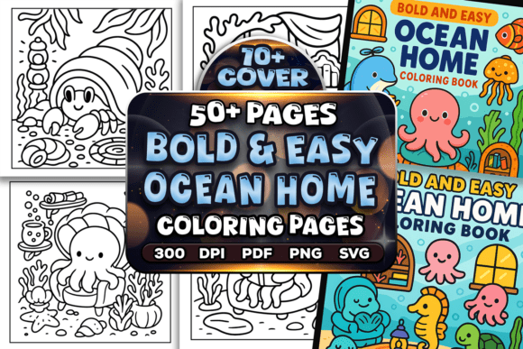 Bold Easy Ocean Home Coloring Pages