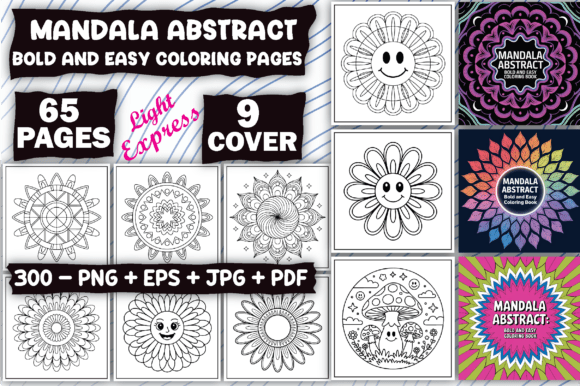 Bold Mandala Abstract Coloring Pages