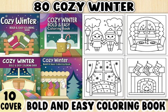 Cozy Winter Bold and Easy Coloring Book: A Creative Escape for Adults