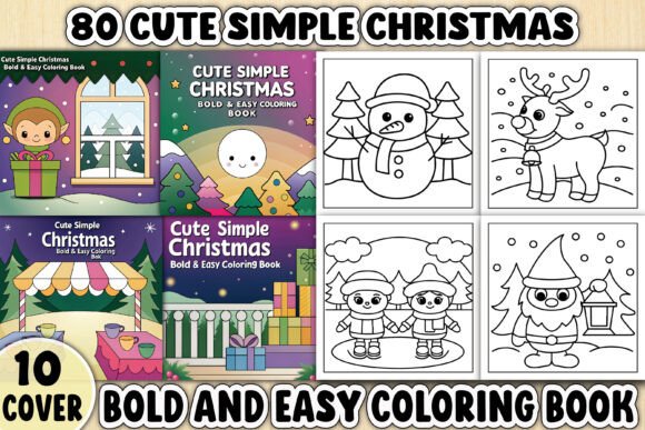 Cute Simple Christmas Bold Coloring Page: A Creative Escape for Kids and Adults Alike