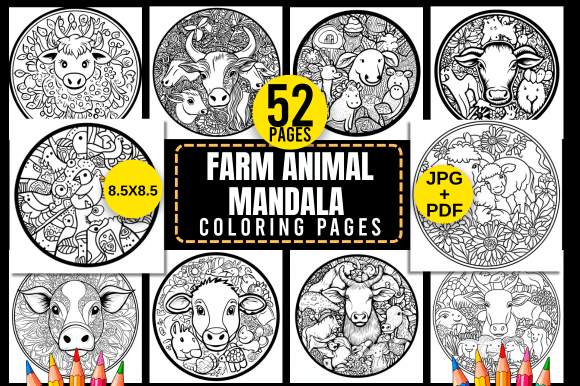 Farm Animal Mandala Coloring Pages: A Unique Design for Creativity and Commerce