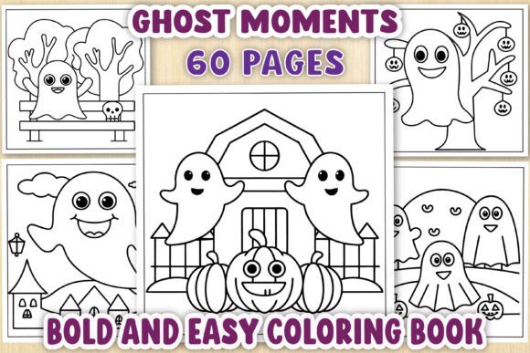 Ghost Moments Bold Easy Coloring Pages: A Spooky and Stress-Free Creative Escape