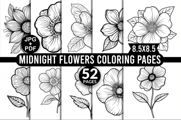 Midnight Flowers Coloring Pages: A Unique Design for Creative Expression and Business Opportunities