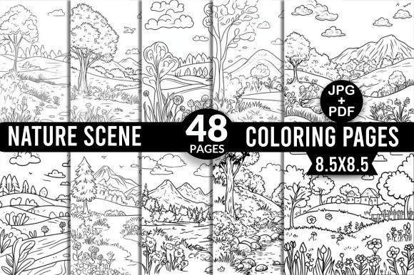 Nature Scene Coloring Pages