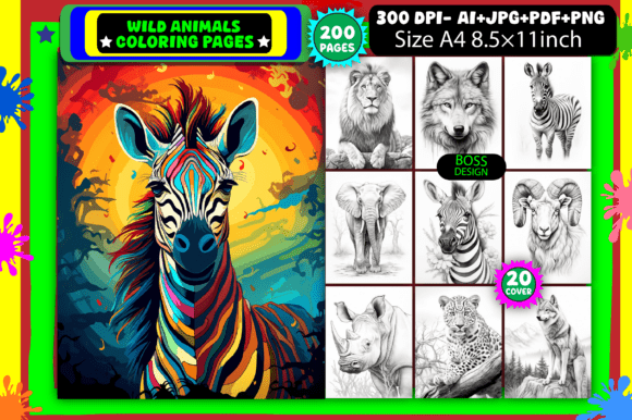 Wild Animals Coloring Pages for Adults